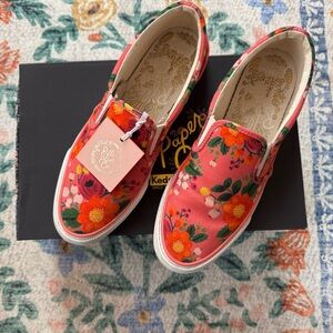 Keds x Rifle Paper Co. Slip On Sneakers - Vintage Blossoms, size 9